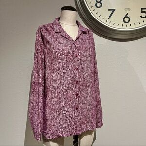 Vintage Purple Patterned Button-Down Shirt